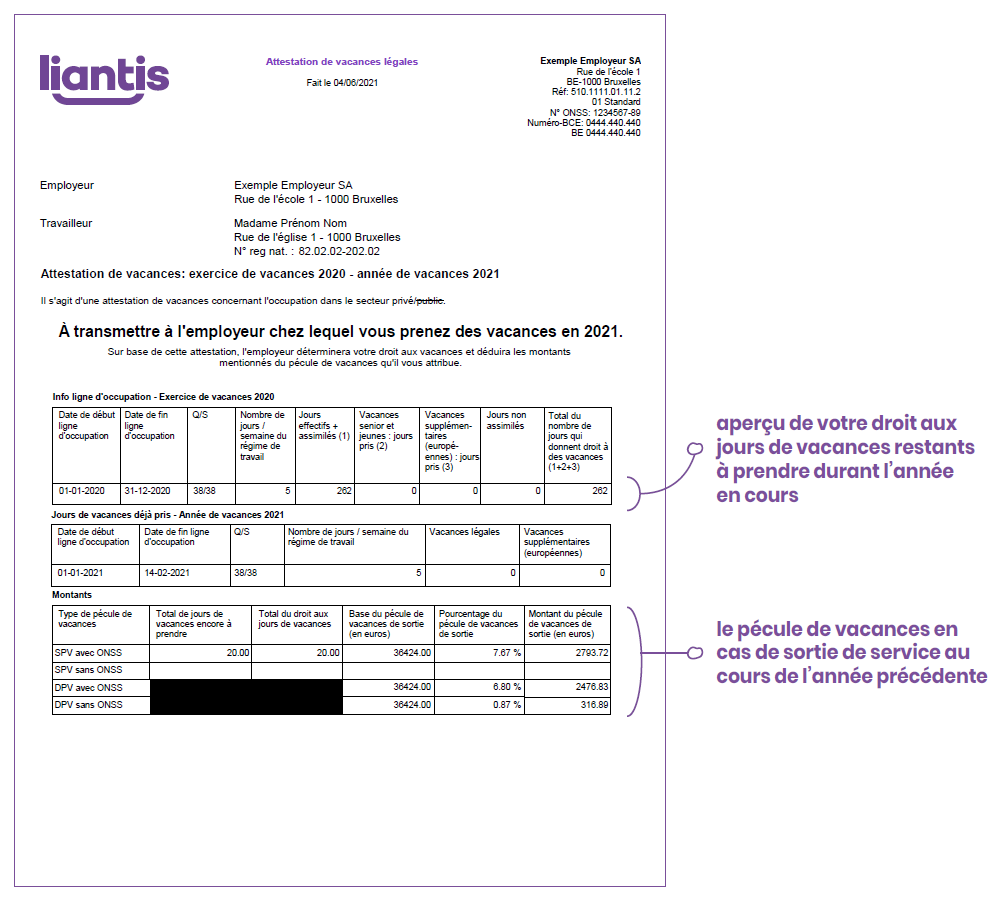 vakantieattest 2021 FR